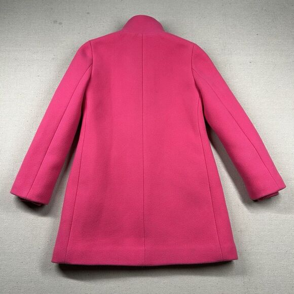 J. Crew Coat Womens 0P Petite Nello Gori Italian Stadium Cloth‎ Wool Blend Pink - Picture 2 of 11